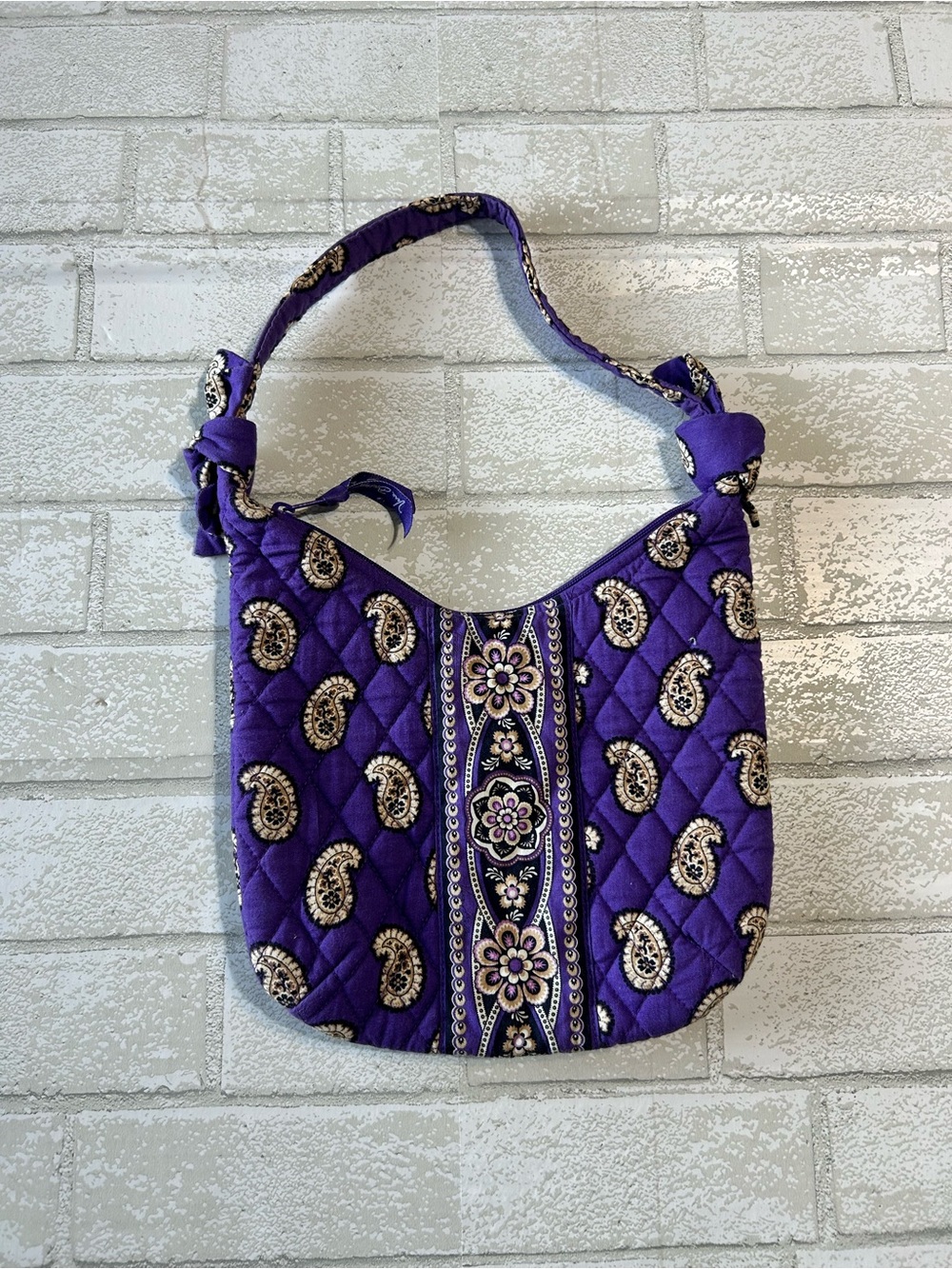 Vera Bradley Calypso Quilted Purple Floral-Paisley Shoulder Bag - Retired Print